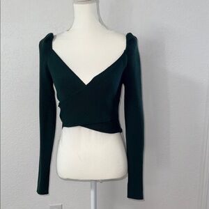H Y F V E Elegant Dark Green Women's Sweater